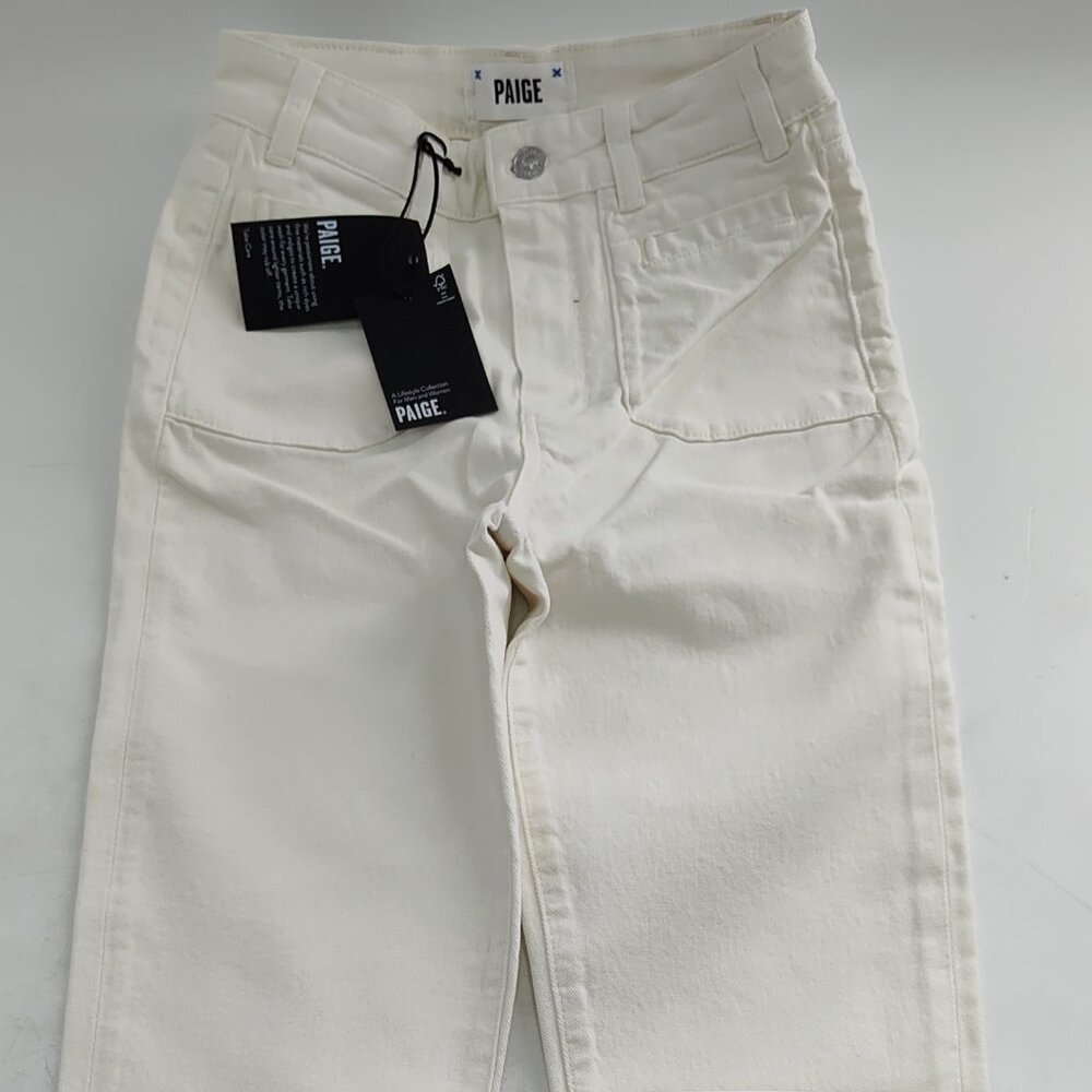 Paige Women's Claudine Welt Utility Pkts Jeans Size 25 White           P#452@CMK
